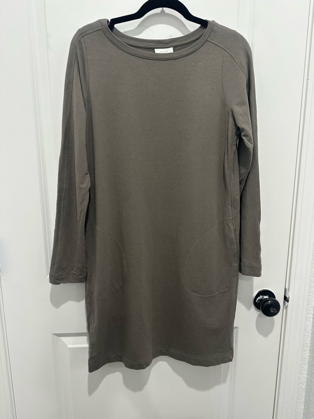 J. Jill PureJill Lightweight Knit Mini Dress- army green Pima Cotton Rayon blend